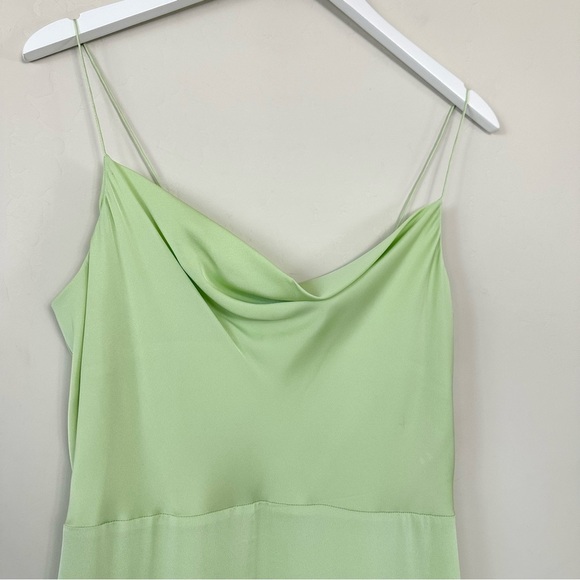 INTERMIX Paris Silk Midi Slip Dress Pistachio Green - Picture 4 of 15